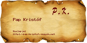Pap Kristóf névjegykártya