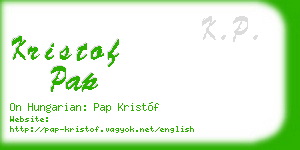 kristof pap business card
